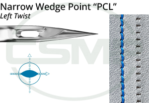 Category Image for Groz Beckert 134 PCL - Left Twist Narrow Wedge Point Needles