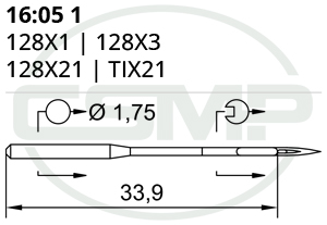 Category Image for 16:05 1 128X1 Schmetz Needles