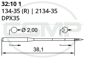Category Image for 32:10 134-35 Schmetz Needles