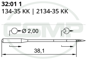 Category Image for 32:01 134-35KK Schmetz Needles