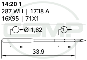 Category Image for 14:20 16x95 Schmetz Needles