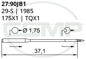 Category Image for 27:90JB 175x1 Schmetz Needles