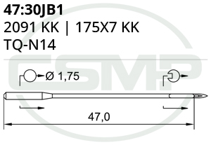 Category Image for 47:30JB1 175x7 KK Schmetz Needles