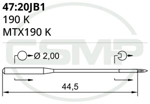 Category Image for 47:20 190 K Schmetz Needles