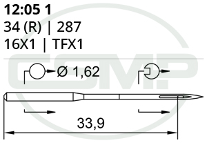 Category Image for 12:05 34 (R) Schmetz Needles
