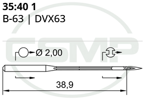 Category Image for 35:40 B63 Schmetz Needles