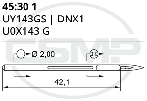Category Image for 45:30 UY143GS Schmetz Needles