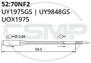 Category Image for 52:70 NF2 UY9848GS Schmetz Needles