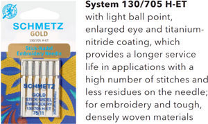 Category Image for Schmetz Gold Embroidery Needles