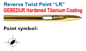 Category Image for Groz Beckert 134-35 LR GEBEDUR (Gold Titanium Coating) - Reverse Twist (Leather) Point Needles
