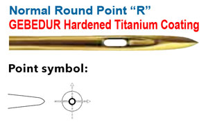 Category Image for Groz Beckert 134 R GEBEDUR (Gold Titanium Coating) - Regular Round Point Needles