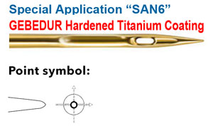 Category Image for Groz Beckert 149x5 SAN6 GEBEDUR (Gold Titanium Coating) - Regular Round Point Needles