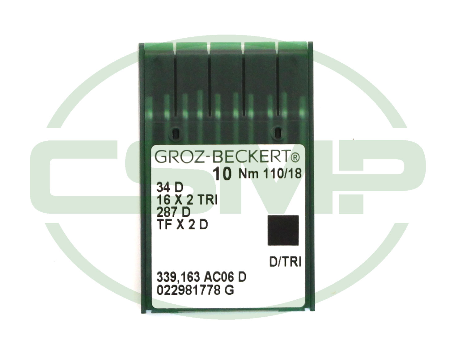 16X2TRI SIZE 110 PACK OF 10 NEEDLES GROZ BECKERT