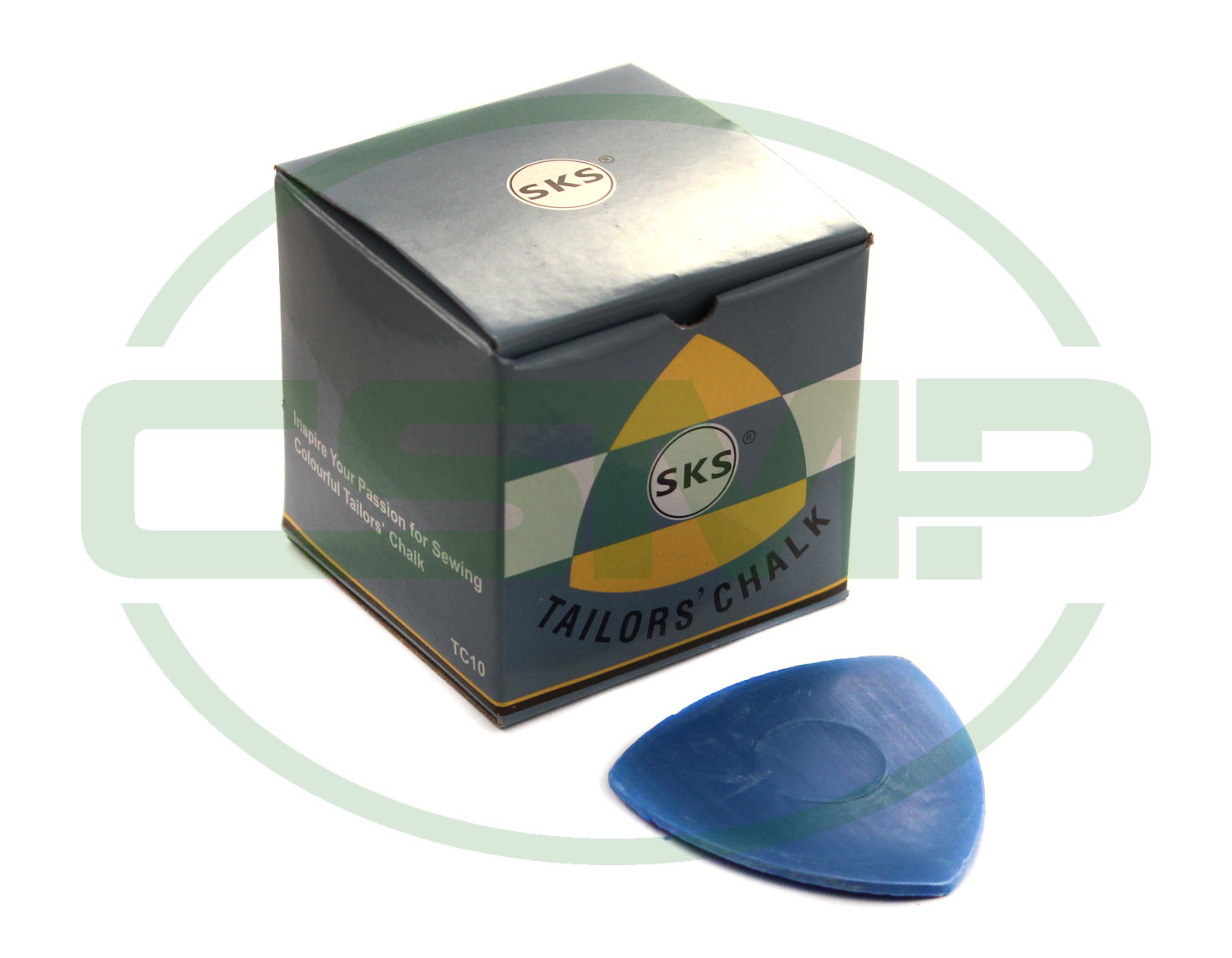 CH10B TRIANGULAR TAILORS CHALK 10PCS BOX BLUE COLOUR