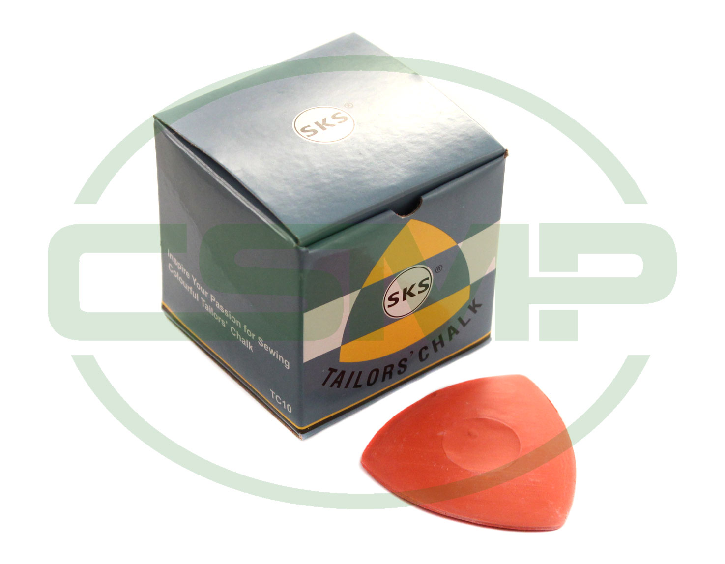 CH10R  TRIANGULAR TAILORS CHALK 10PCS BOX RED COLOUR