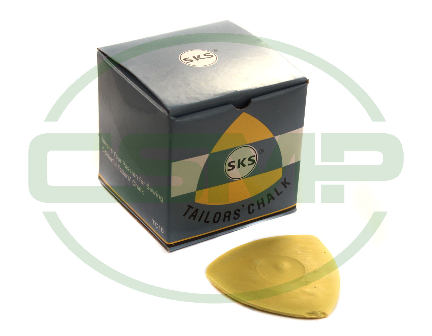 CH10Y  TRIANGULAR TAILORS CHALK 10PCS BOX YELLOW COLOUR