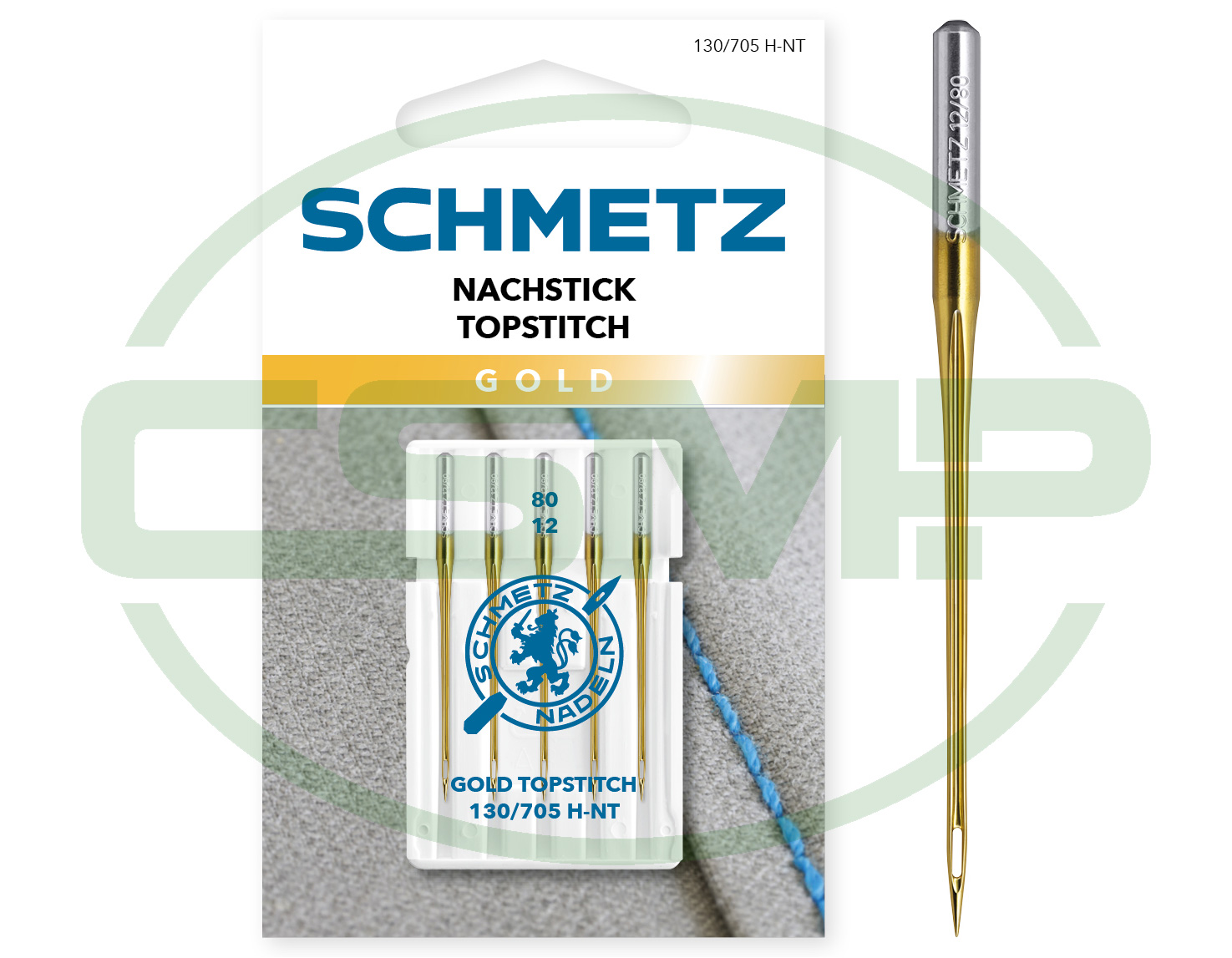 SCHMETZ GOLD TOPSTITCH SIZE 80 PACK OF 5 CARDED