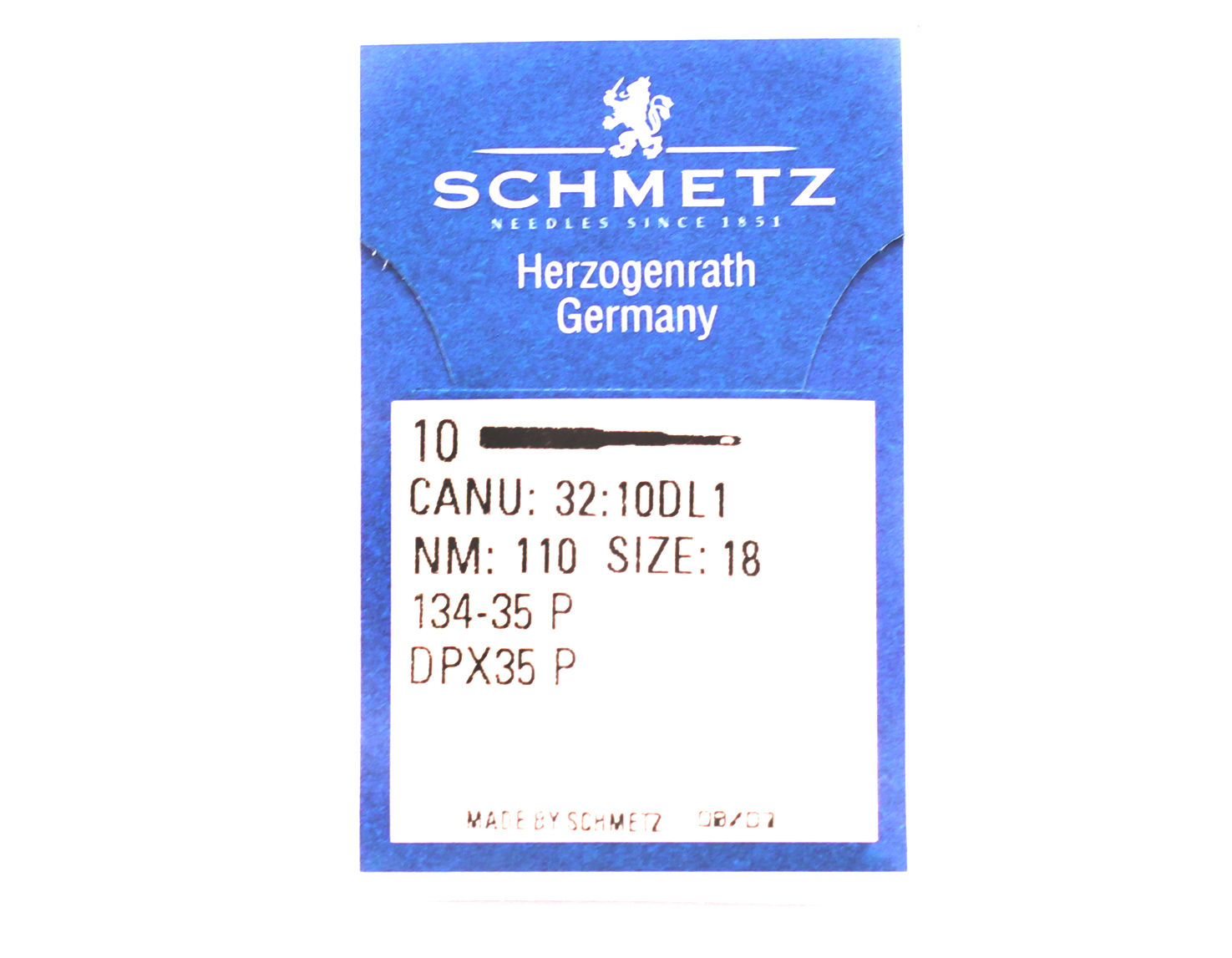134-35P SIZE 110 PACK OF 10 NEEDLES SCHMETZ