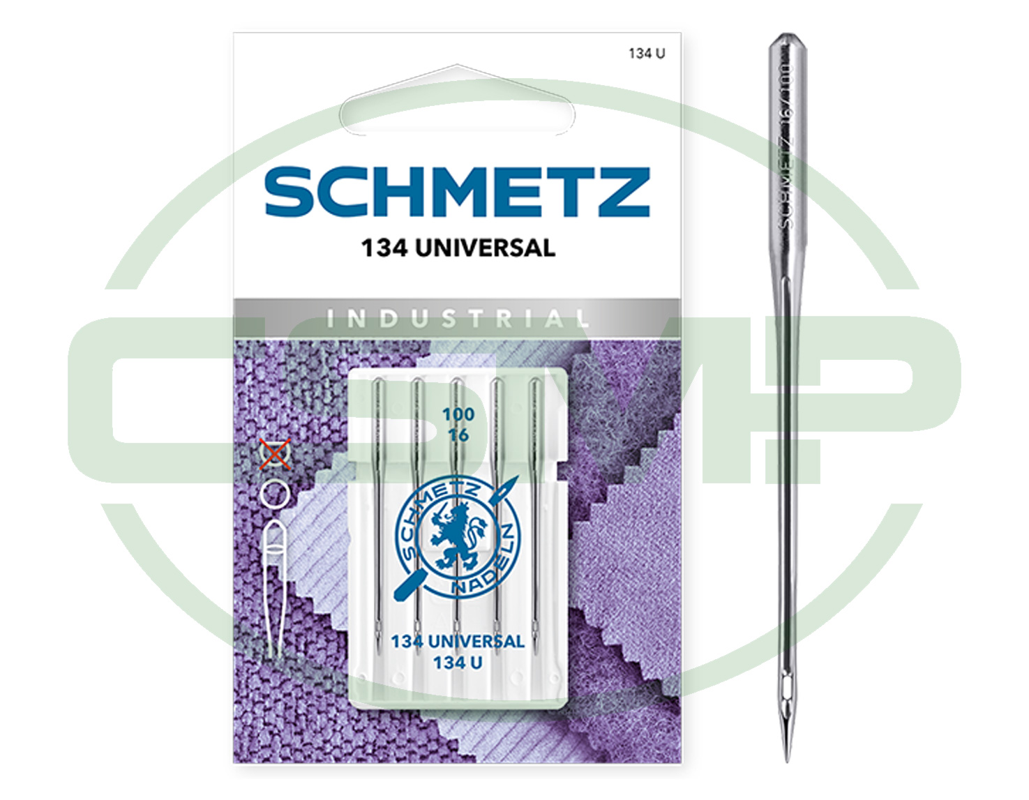 SCHMETZ UNIVERSAL INDUSTRIAL SIZE 100 PACK OF 5 CARDED