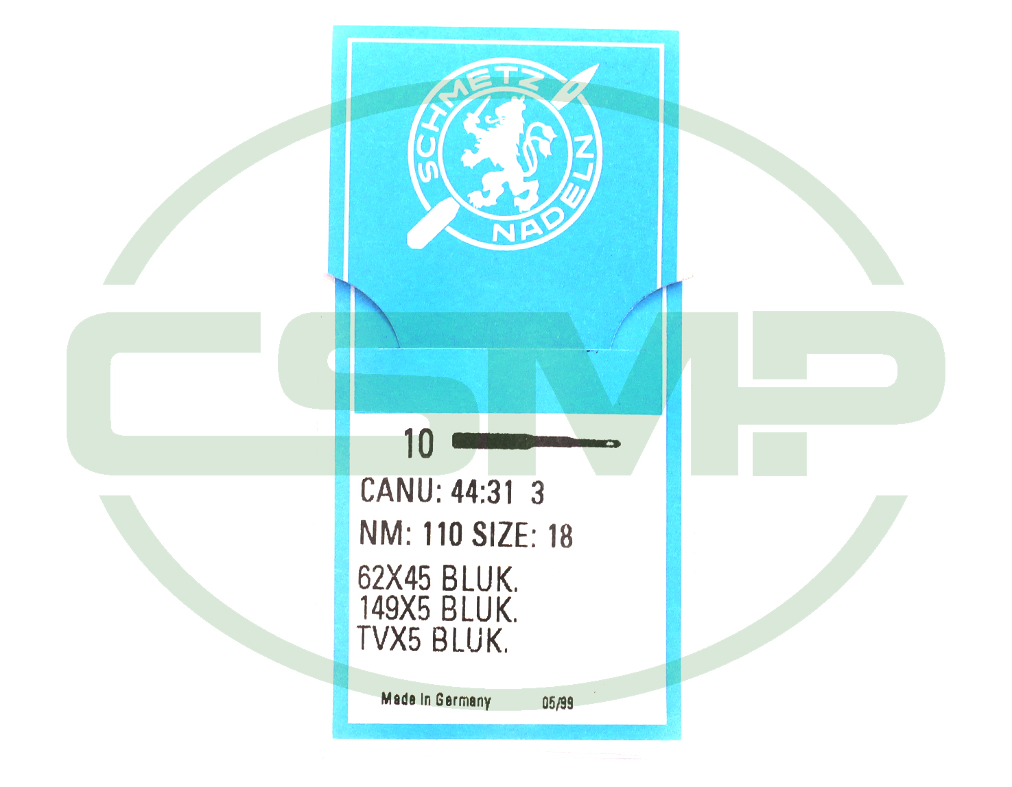 149X5 BLUK SIZE 110 PACK OF 10 NEEDLES SCHMETZ DISCONTINUED