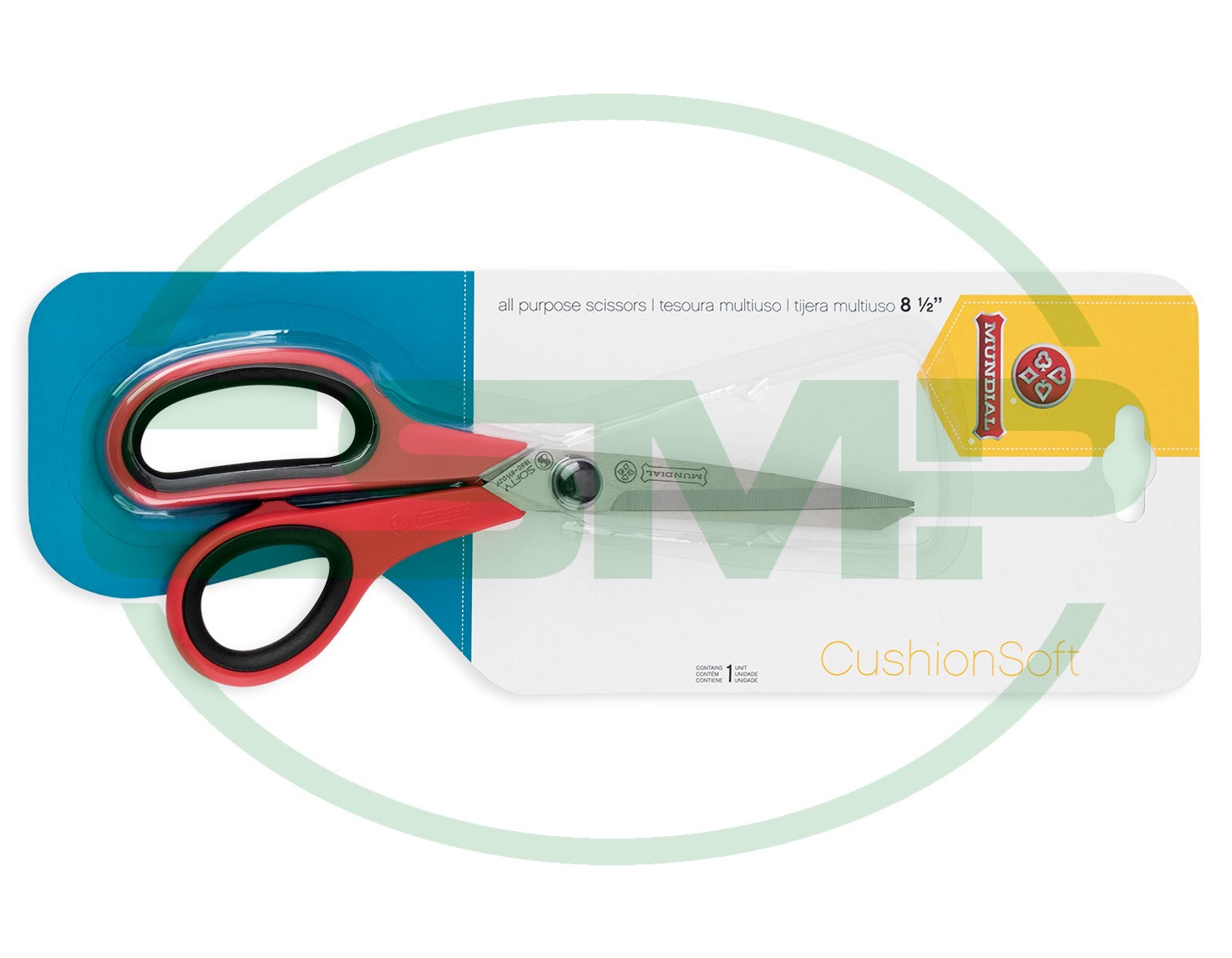 1860 8-1/2" SOFT GRIP SCISSOR RED/BLACK