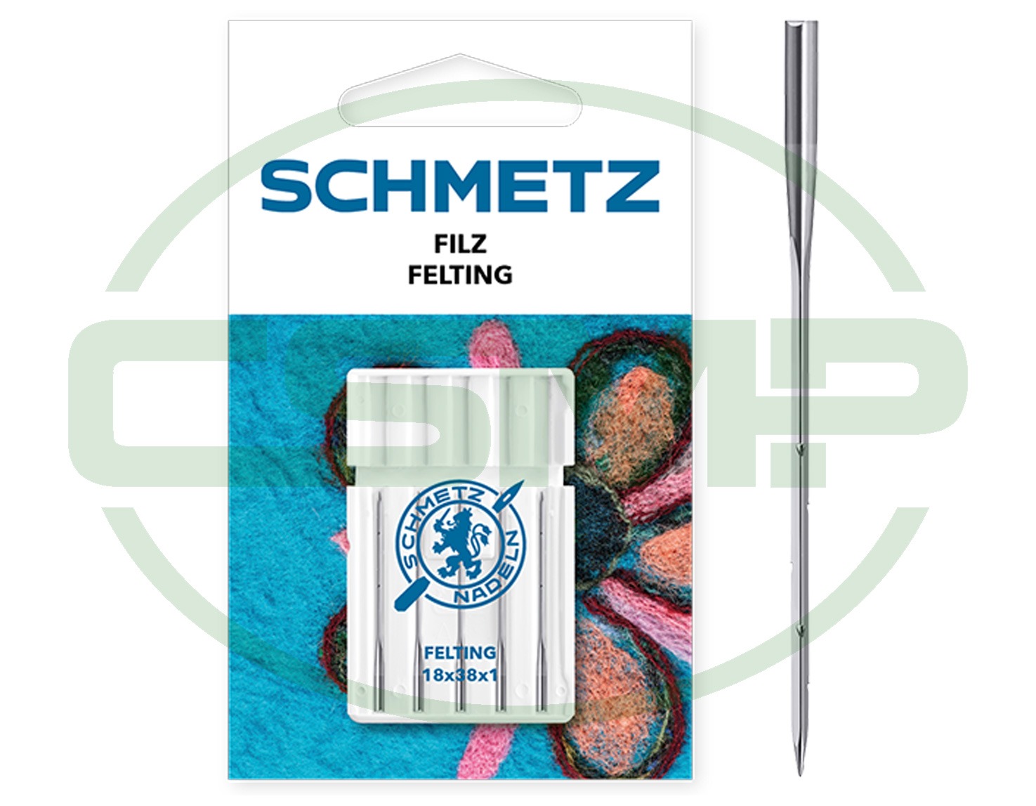 18X38X1 SCHMETZ FELTING NEEDLE SIZE 100 PACK OF 5 CARDED