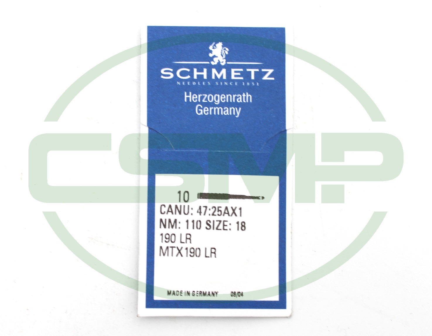 190LR SIZE 110 PACK OF 10 NEEDLES SCHMETZ