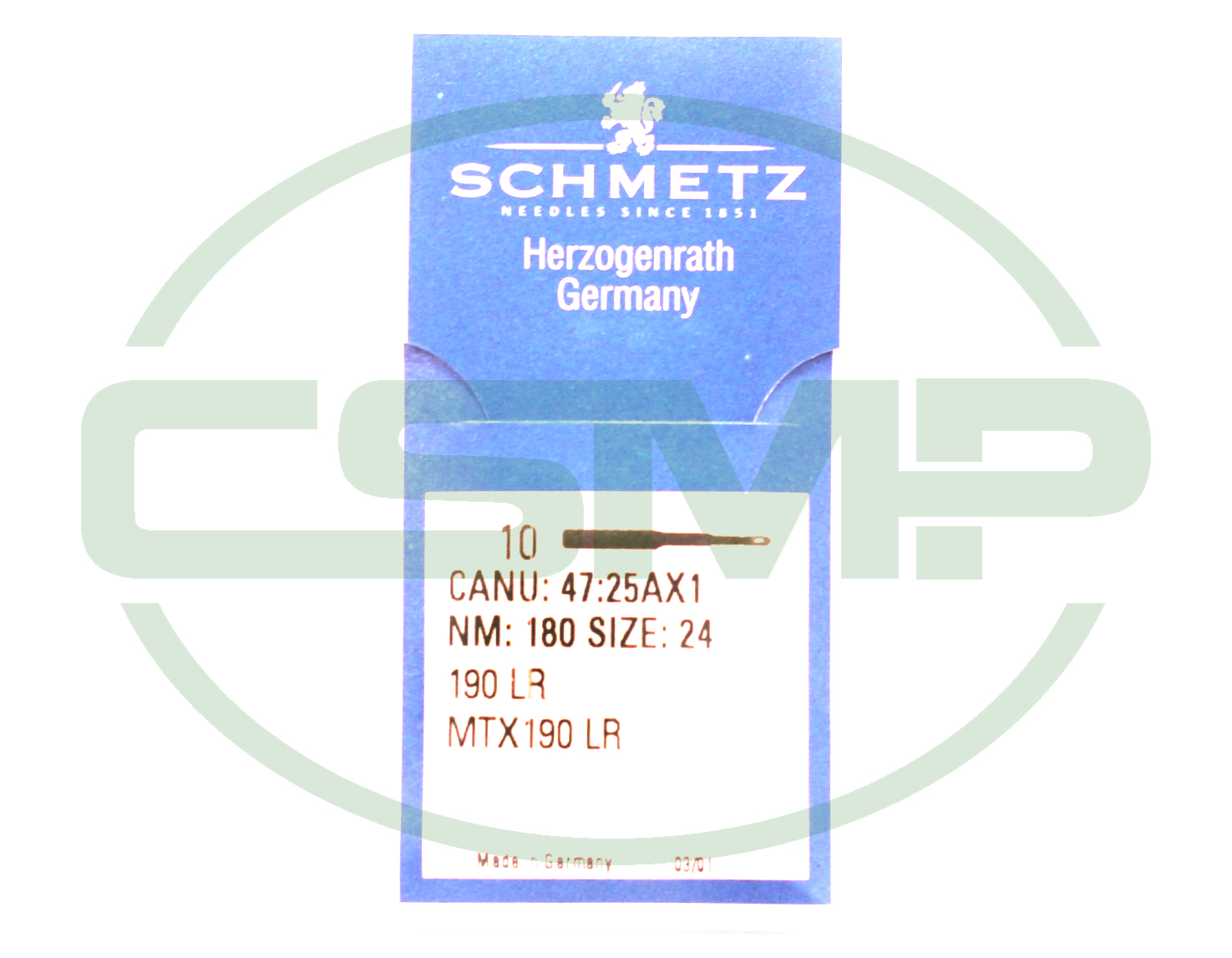 190LR SIZE 180 PACK OF 10 NEEDLES SCHMETZ DISCONTINUED