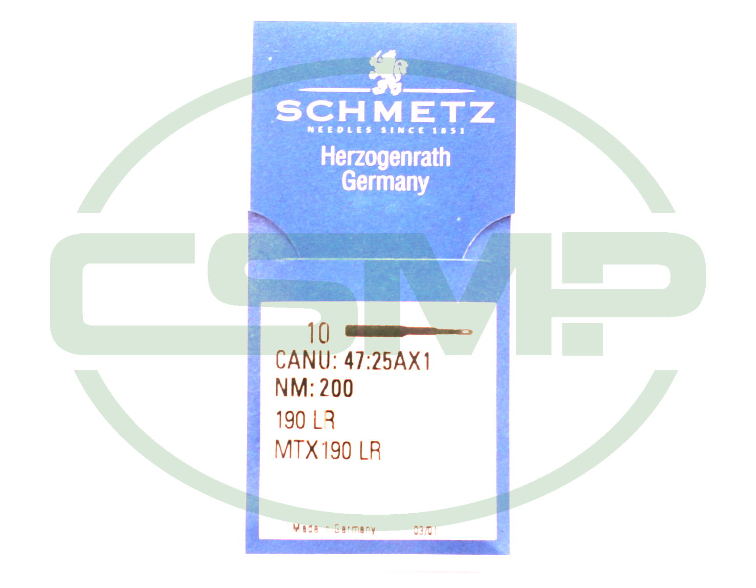 190LR SIZE 200 PACK OF 10 NEEDLES SCHMETZ DISCONTINUED
