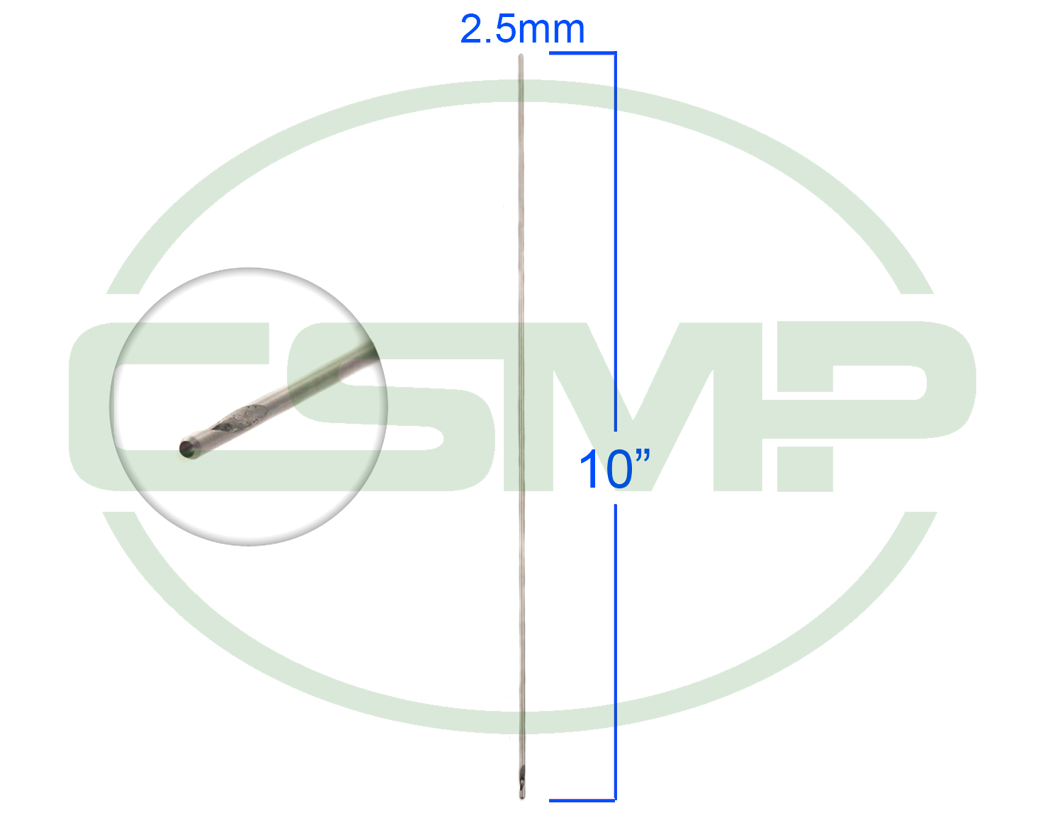 2.5MM HOLLOW SPIRAL CLOTH DRILL 10"