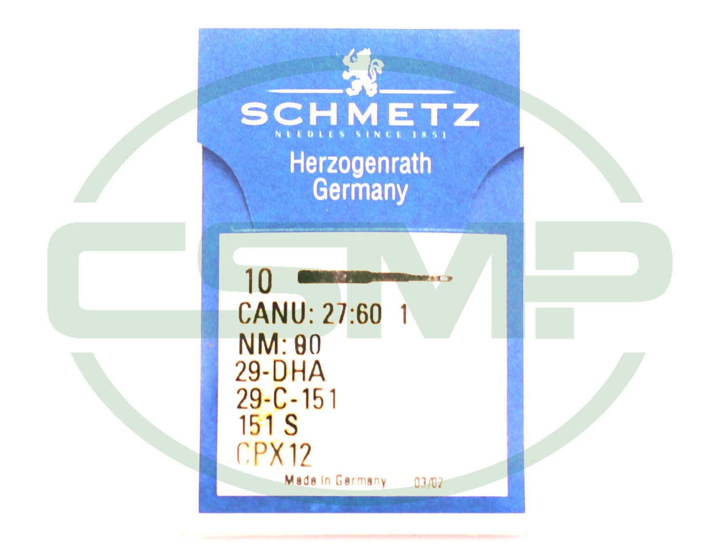 29C151 SIZE 80 PACK OF 10 HOOK NEEDLE SCHMETZ
