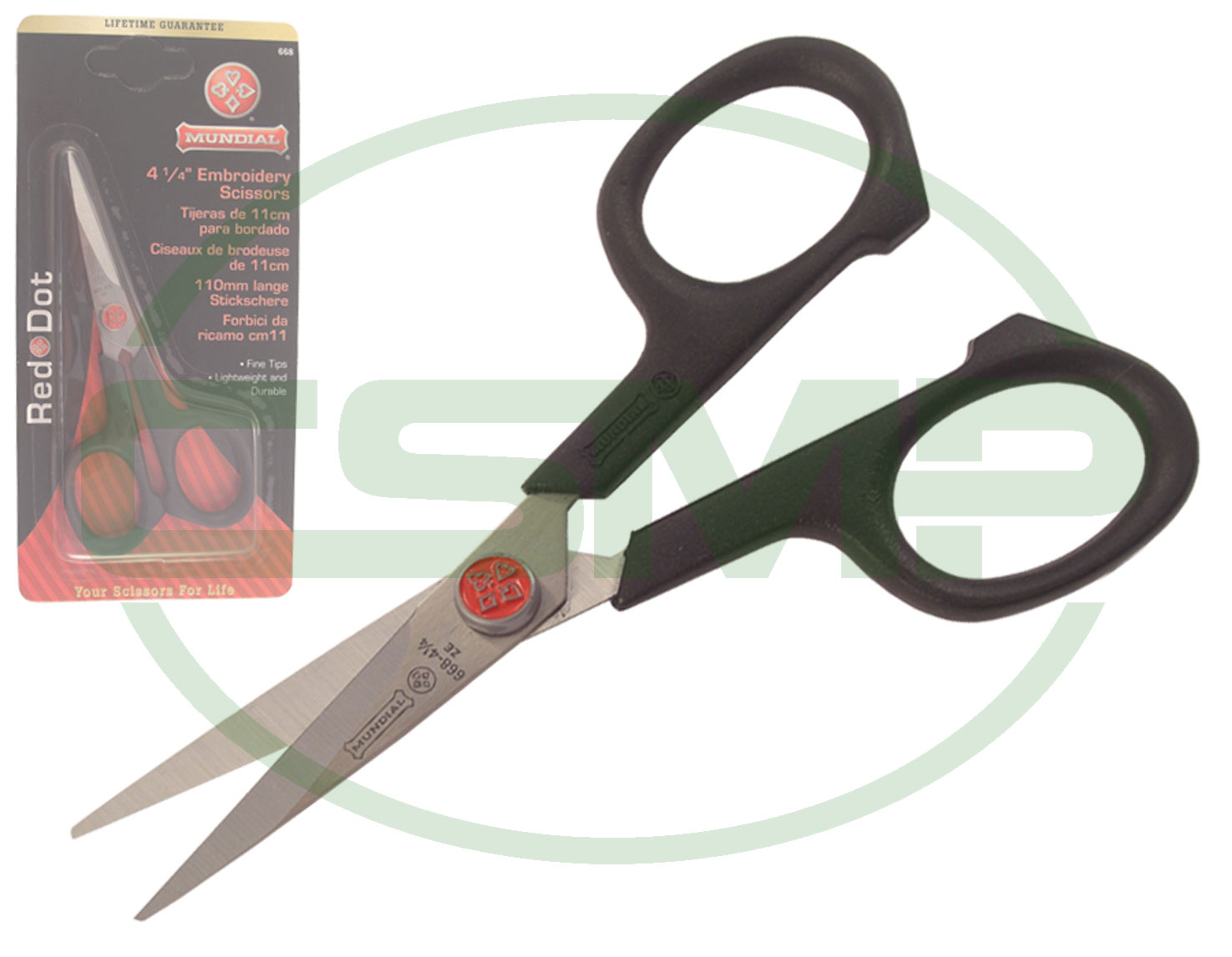 668 4-1/4" EMBROIDERY SCISSORS MUNDIAL RED DOT