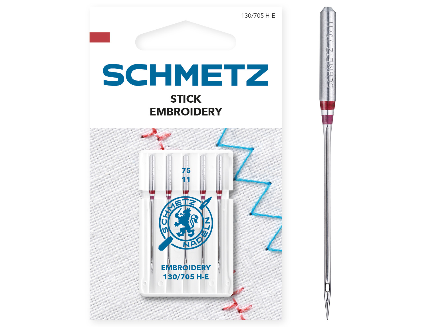 SCHMETZ EMBROIDERY SIZE 75 PACK OF 5 CARDED
