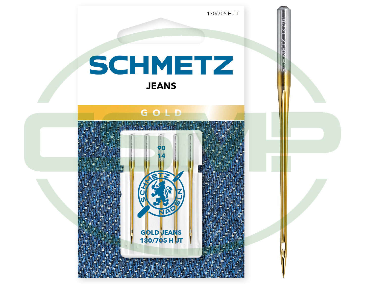 SCHMETZ JEANS GOLD SIZE 90 PACK OF 5 CARDED
