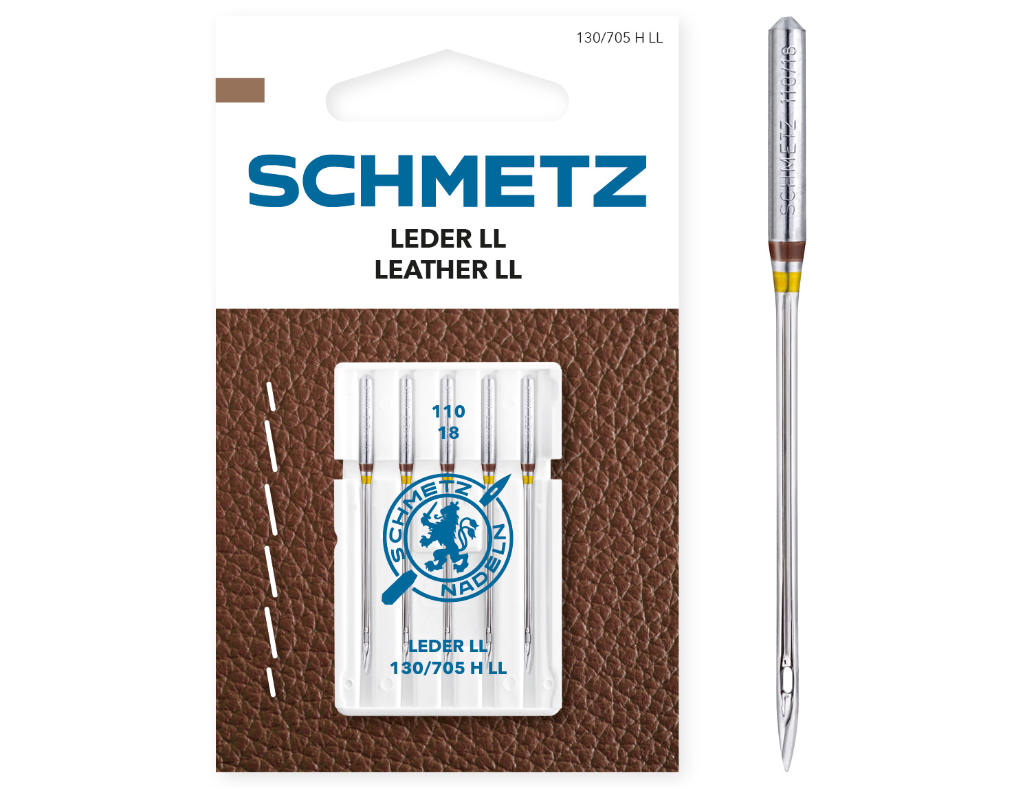 SCHMETZ LEATHER SIZE 110 PACK OF 5 CARDED