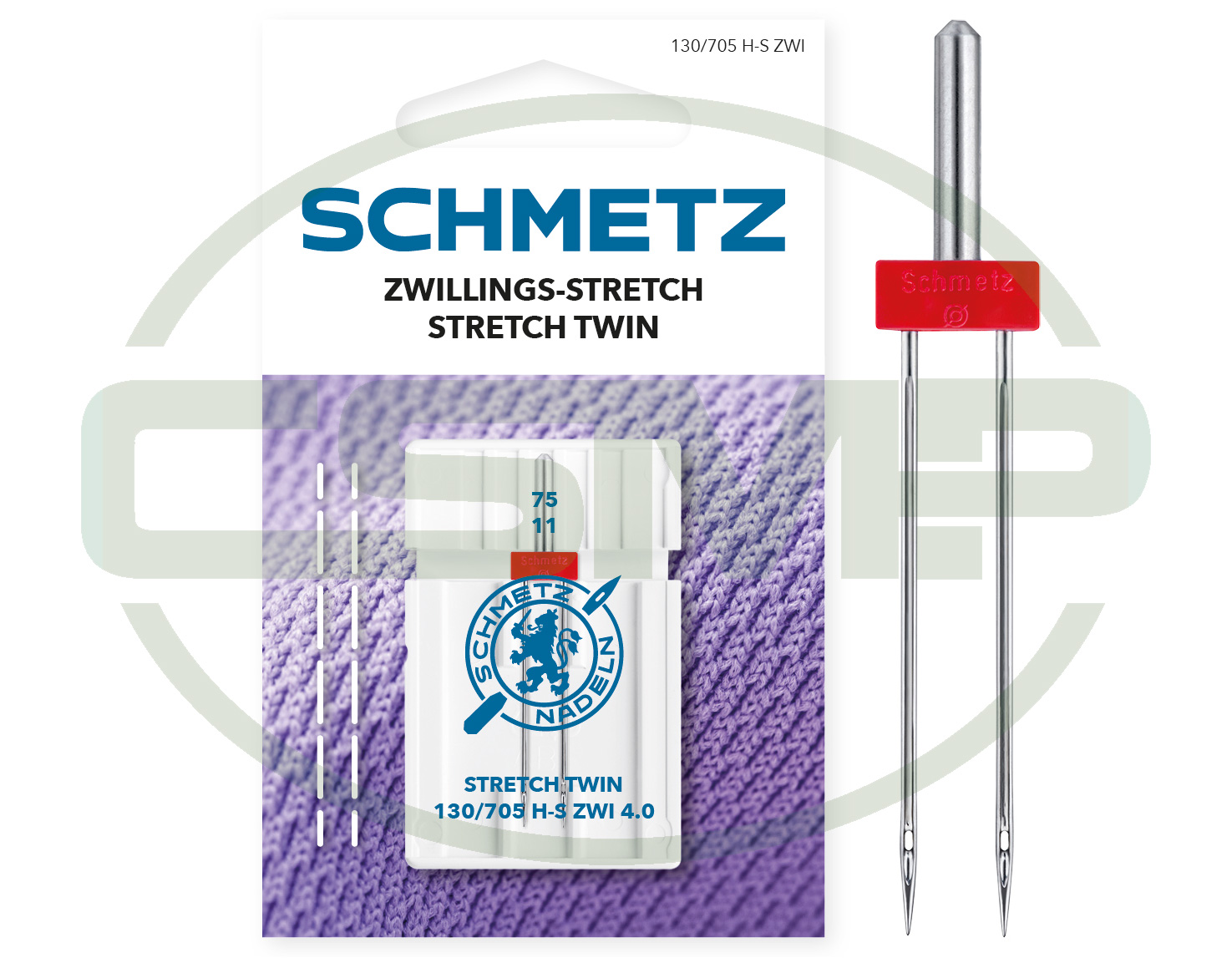 SCHMETZ STRETCH TWIN 4MM SIZE 75 CARDED
