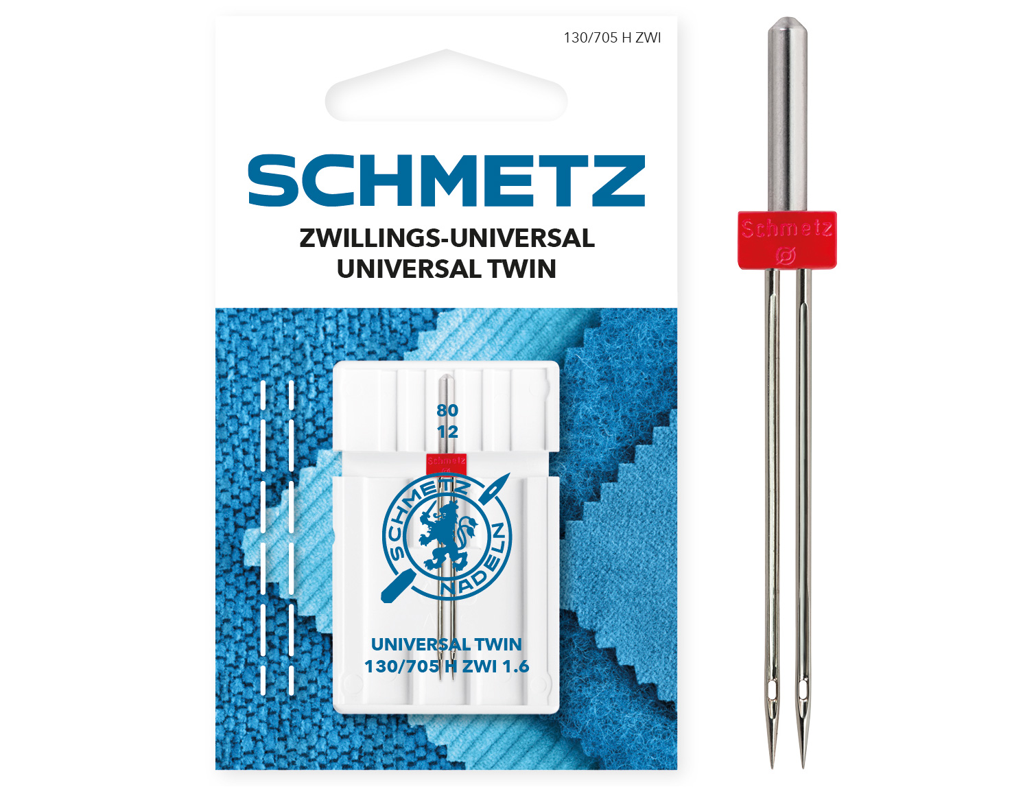SCHMETZ TWIN 1.6MM SIZE 80 PACK OF 1 CARDED