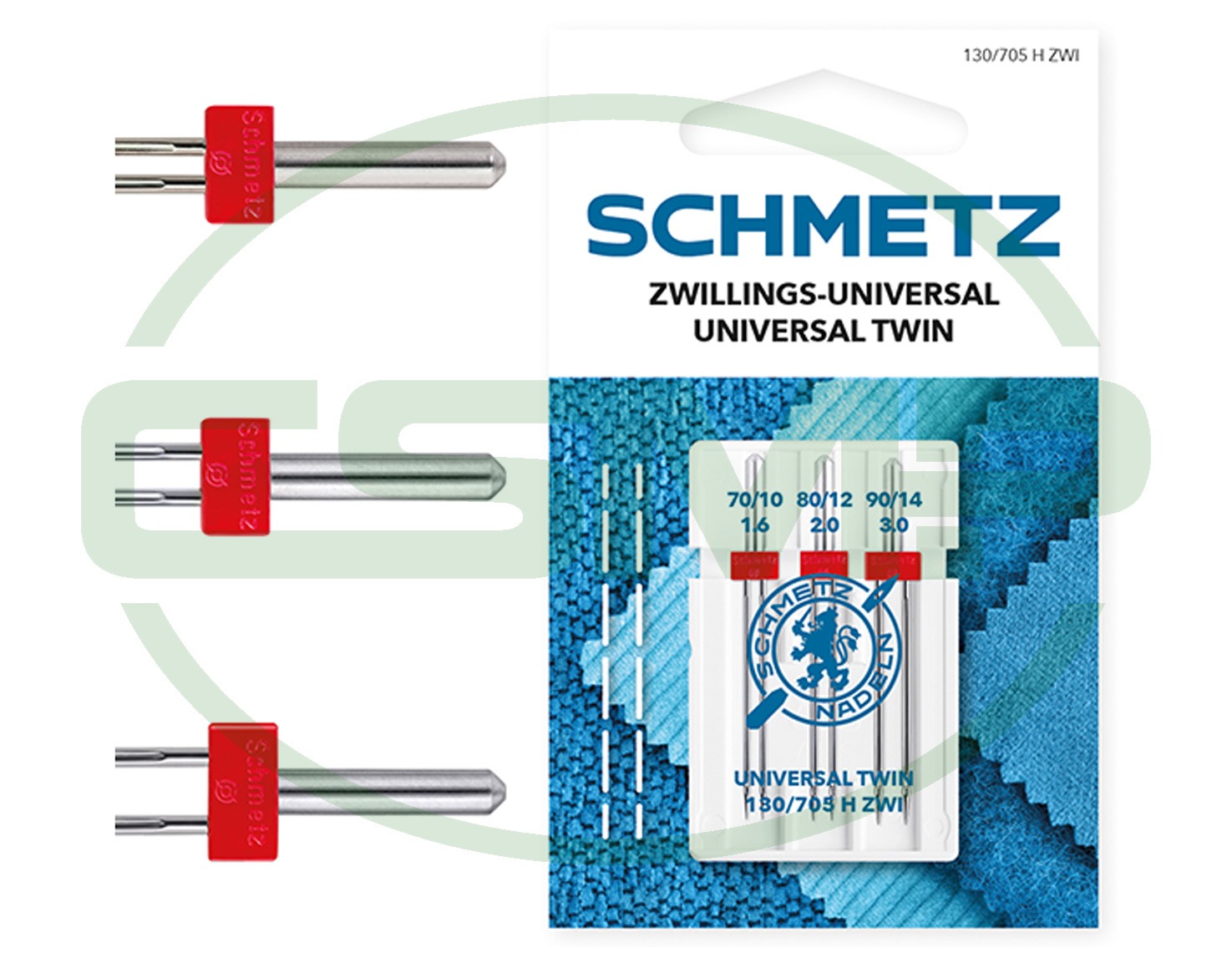 SCHMETZ TWIN 1.6/70 2.0/80 3.0/90 PACK OF 3 CARDED