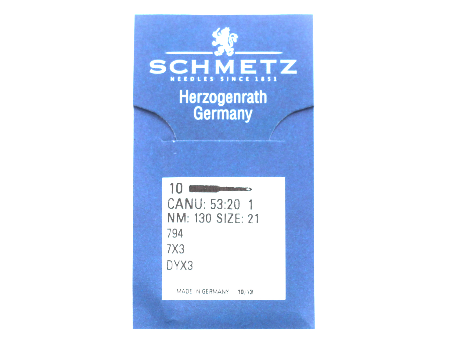 7X3 SIZE 130 PACK OF 10 NEEDLES SCHMETZ