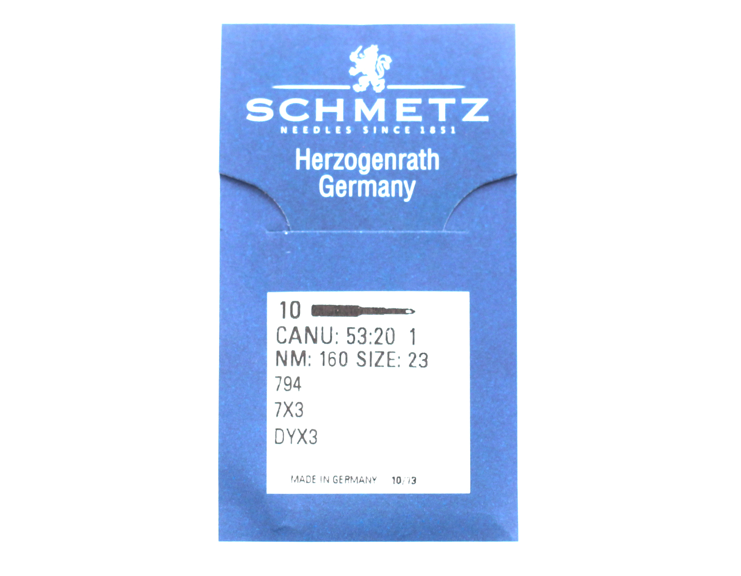 7X3 SIZE 160 PACK OF 10 NEEDLES SCHMETZ