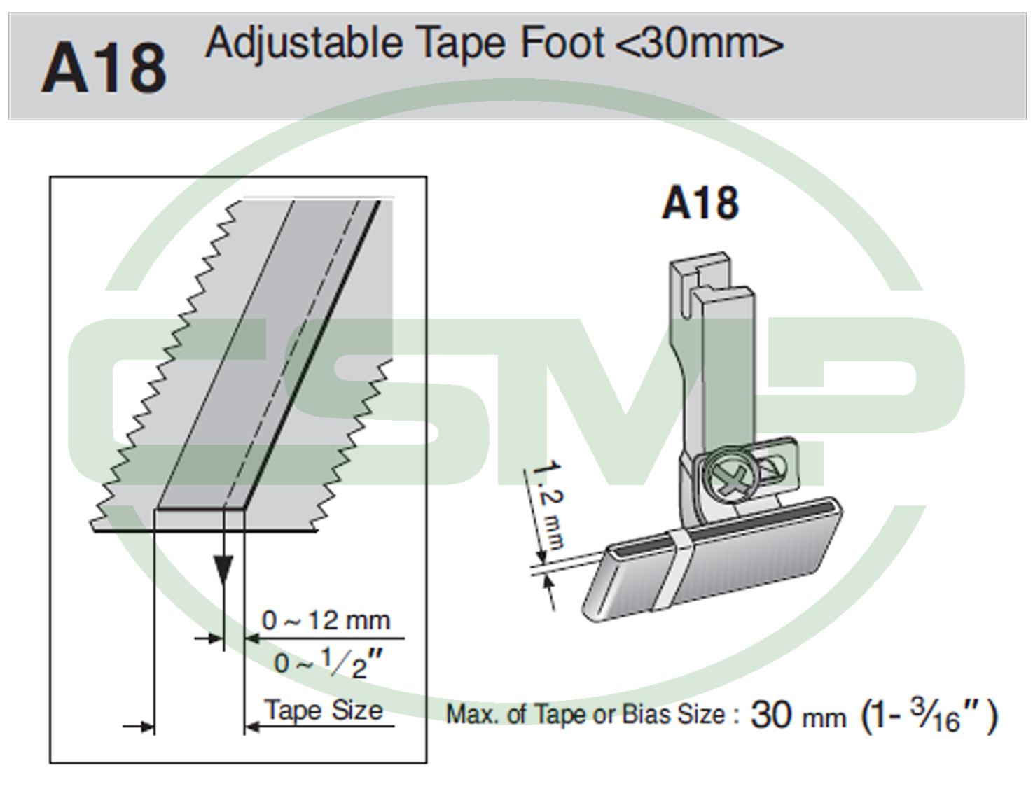 A18 SUISEI GENUINE ADJUSTABLE TAPE FOOT