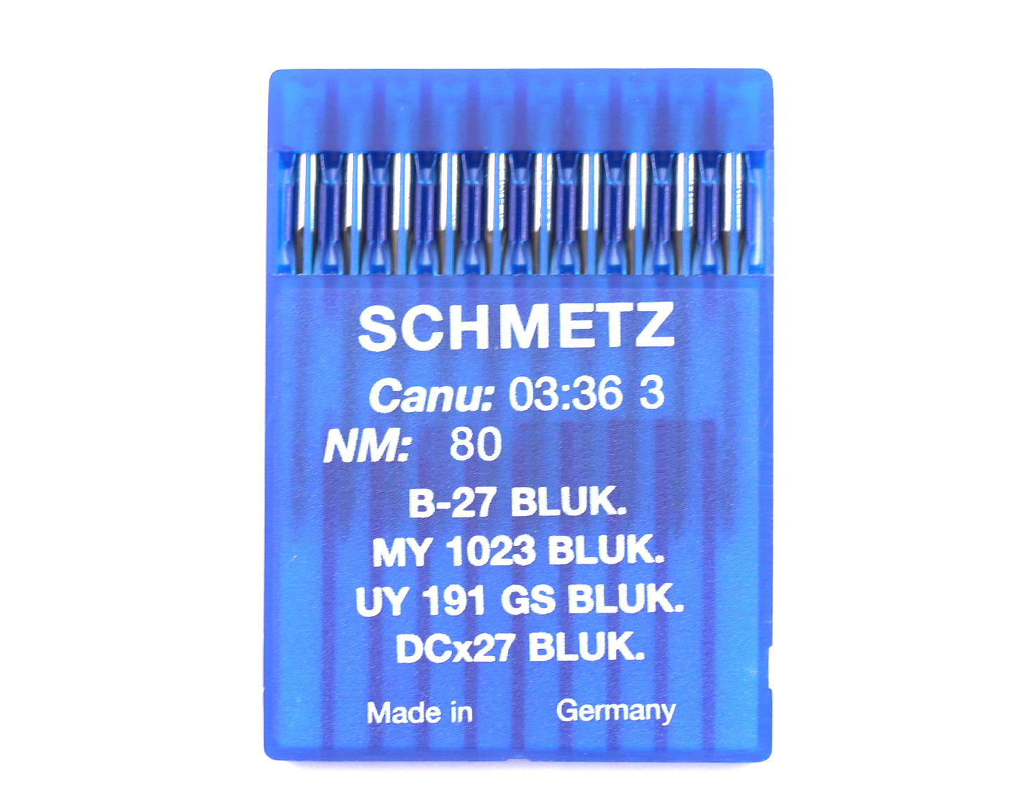 B27BLUK SIZE 80 PACK OF 10 NEEDLES SCHMETZ DISCONTINUED