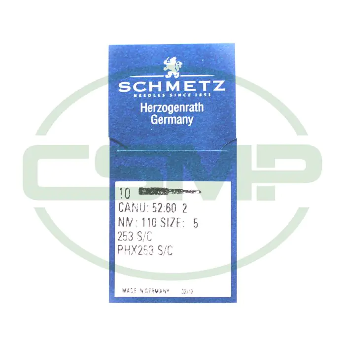 253SC SIZE 110 = 5 PACK OF 10 NEEDLES SCHMETZ 253SC SIZE 110 = 5 PACK OF 10 NEEDLES SCHMETZ