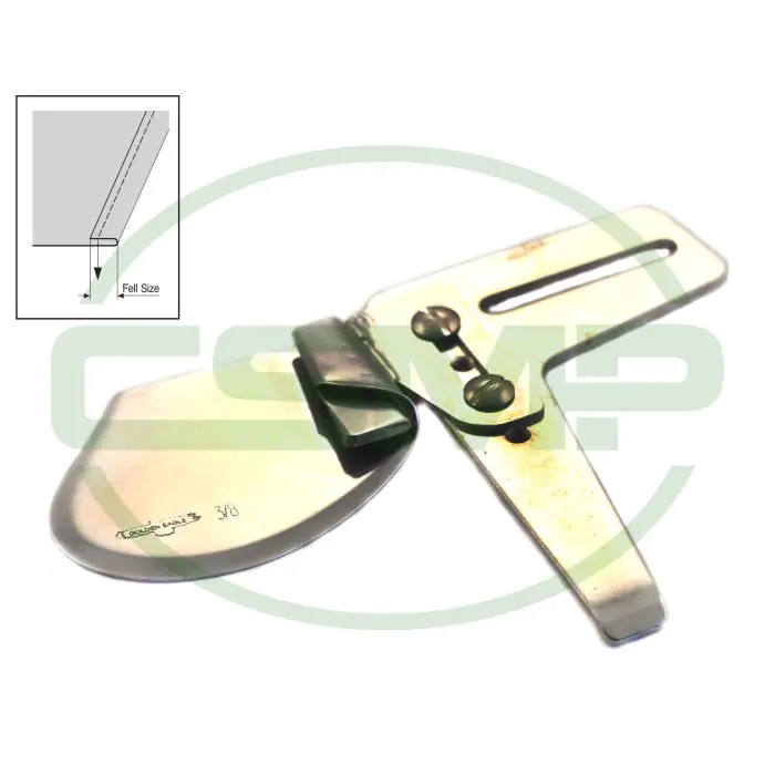A75UX1/4=6MM SINGLE UP TURN HEMMER