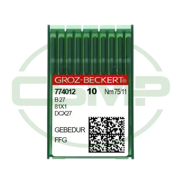 B27FFG GEBEDUR SIZE 75 GROZ BECKERT PACK OF 10 NEEDLES B27FFG GEBEDUR SIZE 75 GROZ BECKERT PACK OF 10 NEEDLES