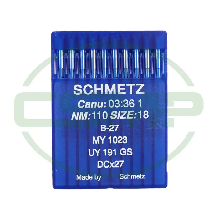 B27 SIZE 110 PACK OF 10 NEEDLES SCHMETZ B27 SIZE 110 PACK OF 10 NEEDLES SCHMETZ