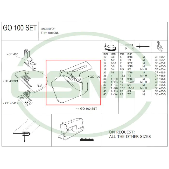 G0100X16mm BINDER FOR STIFF RIBBONS