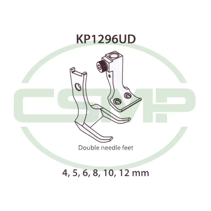 KP1296UDX12MM TWIN NEEDLE FOOT SET PFAFF 1296 INCLUDES INNER AND OUTER FOOT