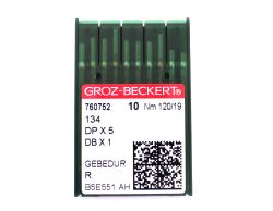 134 GEBEDUR SIZE 120 PACK OF 10 NEEDLES  GROZ BECKERT TITANIUM COATED