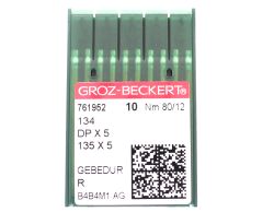 134 GEBEDUR SIZE 80 PACK OF 10 NEEDLES GROZ BECKERT TITANIUM COATED